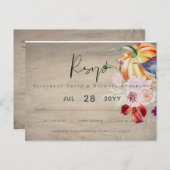 Rustikale Herbstkuppeln Blume Hochzeit Postkarte (Vorne/Hinten)