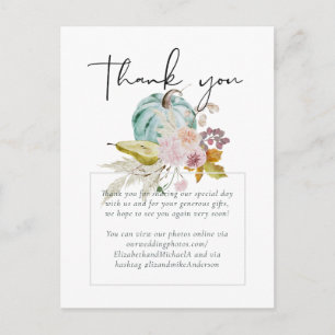 Rustikale Herbstkuppeln Blume Hochzeit Postkarte