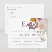 Rustikale Herbstkuppeln Blume Hochzeit Postkarte (Vorne/Hinten)