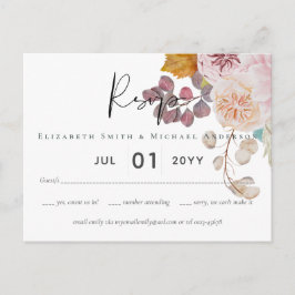 Rustikale Herbstkuppeln Blume Hochzeit Postkarte