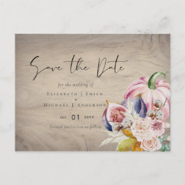 Rustikale Herbstkuppeln Blume Hochzeit Postkarte