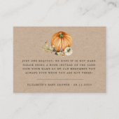 rustikale Herbstkürbis-Blumendusche Begleitkarte (Vorderseite)