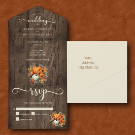 Rustikale Herbstkürme Hochzeit All In One Einladung