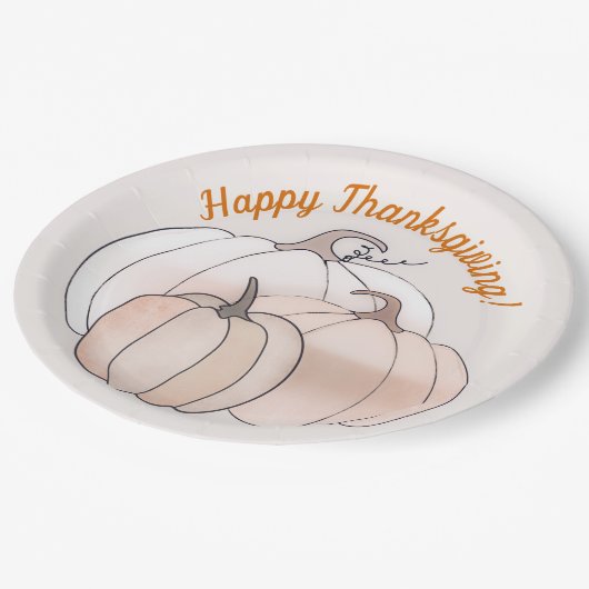 Rustikale Herbstkürme Pappteller (Schrägansicht)