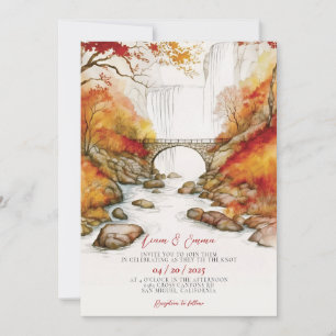 Rustikale Herbstlandschaft Einladung zur Hochzeit