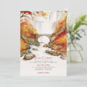 Rustikale Herbstlandschaft Einladung zur Hochzeit (Stehend Vorderseite)