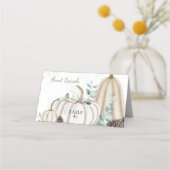 Rustikale Herbstlandschaft Vintage Pumpketten Platzkarte (Vorderseite)