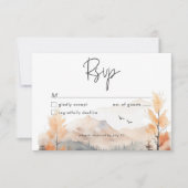 Rustikale Herbstlandschaft Wasserfarben QR-Code RSVP Karte (Vorderseite)