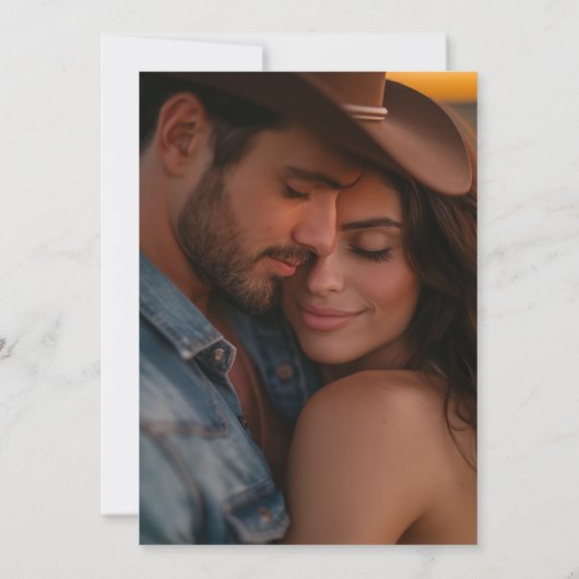 Rustikale Herbstlandschaften Foto Hochzeit Einladung (Rückseite)