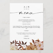 Rustikale Herbstlaub beim Hochzeitsmenü Menükarte (Vorderseite)