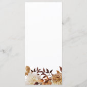 Rustikale Herbstlaub beim Hochzeitsmenü Menükarte (Rückseite)