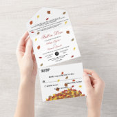 Rustikale Herbstlaub Boho Herbstblütenhochzeit All In One Einladung (Abreißen)