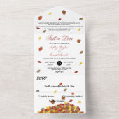 Rustikale Herbstlaub Boho Herbstblütenhochzeit All In One Einladung (Innen Boden)