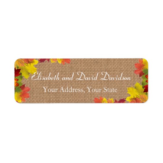 Rustikale Herbstlaub Burlap Wedding Custom (Vorne)