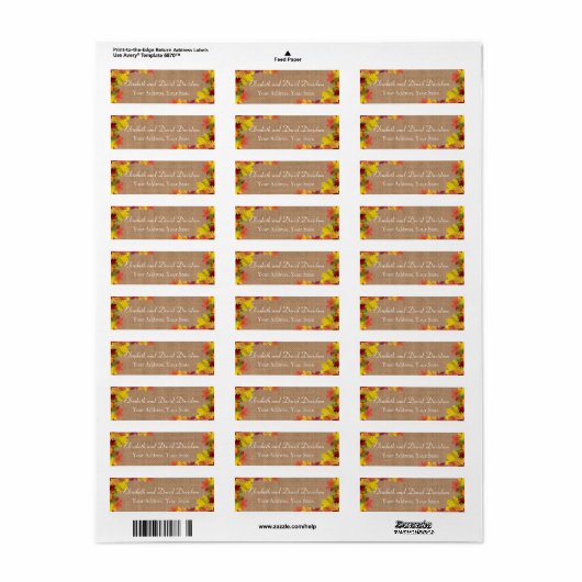 Rustikale Herbstlaub Burlap Wedding Custom (Vorne)