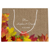 Rustikale Herbstlaub Burlap Wedding Große Geschenktüte (Vorderseite)