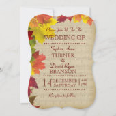 Rustikale Herbstlaub - Einladung zur Hochzeitsfeie (Vorderseite)