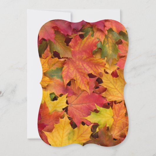 Rustikale Herbstlaub - Einladung zur Hochzeitsfeie (Rückseite)