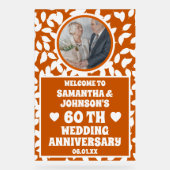 Rustikale Herbstlaub Foto 60. Hochzeitstag Acrylschild (Vorderseite)