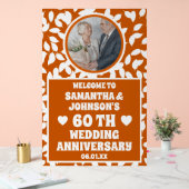 Rustikale Herbstlaub Foto 60. Hochzeitstag Acrylschild (Hochzeit)