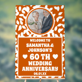 Rustikale Herbstlaub Foto 60. Hochzeitstag Acrylschild