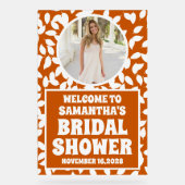 Rustikale Herbstlaub Foto Brautparty Willkommen Acrylschild (Vorderseite)