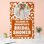 Rustikale Herbstlaub Foto Brautparty Willkommen Acrylschild (Hochzeit)