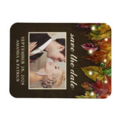 Rustikale Herbstlaub Foto Speichern Sie die Datums Magnet (Horizontal)