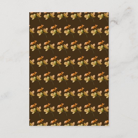 Rustikale Herbstlaub für Herbst Hochzeitsfeiern Begleitkarte (Rückseite)