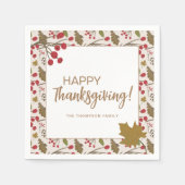 Rustikale Herbstlaub glücklich dank maßgeschneider Serviette (Vorderseite)