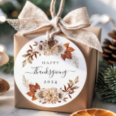 Rustikale Herbstlaub glücklich Thanksgiving Geschenkanhänger