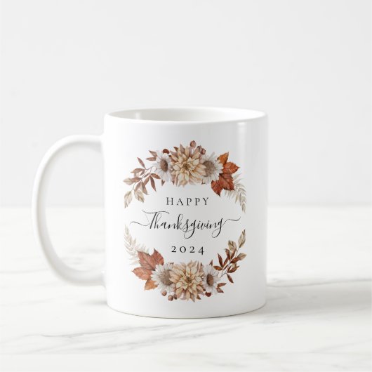 Rustikale Herbstlaub glücklich Thanksgiving Kaffeetasse (Links)