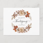 Rustikale Herbstlaub glücklich Thanksgiving Postkarte (Vorderseite)
