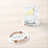 Rustikale Herbstlaub glücklich Thanksgiving Runder Pappuntersetzer (Vor Ort)