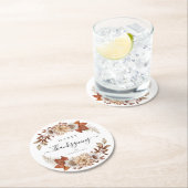 Rustikale Herbstlaub glücklich Thanksgiving Runder Pappuntersetzer (Vor Ort)