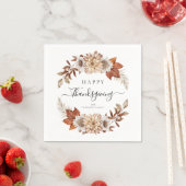 Rustikale Herbstlaub glücklich Thanksgiving Serviette (Beispiel)