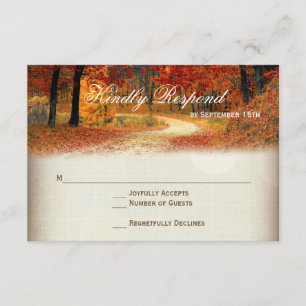 Rustikale Herbstlaub Herbst Hochzeitskarten RSVP Karte