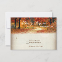 Rustikale Herbstlaub Herbst Hochzeitskarten RSVP Karte