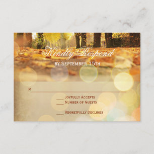 Rustikale Herbstlaub Herbst Hochzeitskarten RSVP Karte
