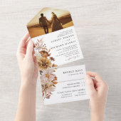 Rustikale Herbstlaub Hochzeit All In One Einladung (Abreißen)