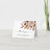 Rustikale Herbstlaub Hochzeit Dankeskarte (Vorderseite)