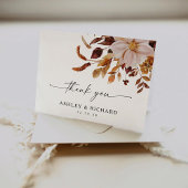 Rustikale Herbstlaub Hochzeit Dankeskarte