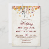Rustikale Herbstlaub Hochzeit Einladung (Vorderseite)