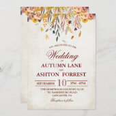 Rustikale Herbstlaub Hochzeit Einladung (Vorne/Hinten)