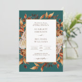 Rustikale Herbstlaub Hochzeit Einladung (Stehend Vorderseite)