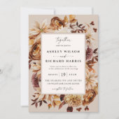 Rustikale Herbstlaub Hochzeit Einladung (Vorderseite)
