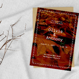 Rustikale Herbstlaub Hochzeit Einladung