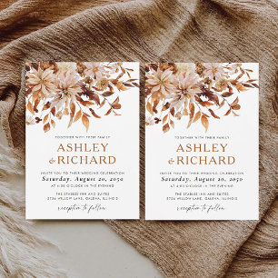 Rustikale Herbstlaub Hochzeit Einladung