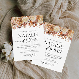 Rustikale Herbstlaub Hochzeit Einladung