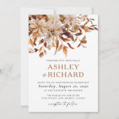 Rustikale Herbstlaub Hochzeit Einladung (Vorderseite)
